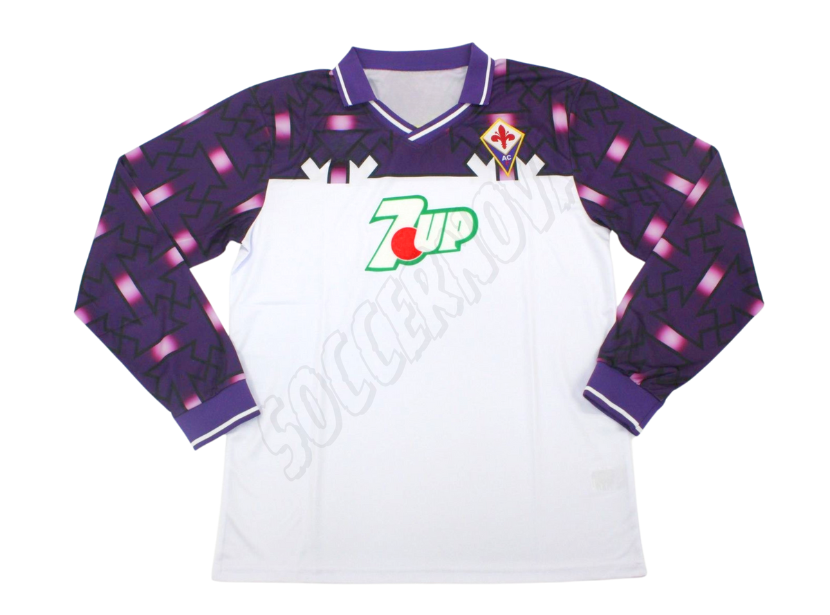 Camiseta de la segunda equipación de la Fiorentina 1992/93 de manga larga