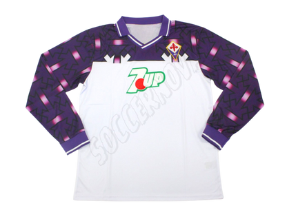 Camiseta de la segunda equipación de la Fiorentina 1992/93 de manga larga