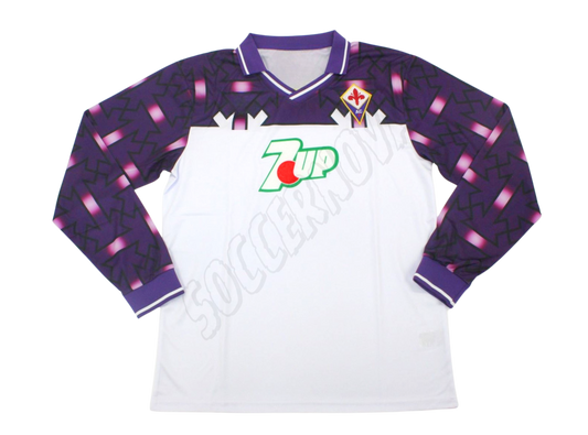 Camiseta de la segunda equipación de la Fiorentina 1992/93 de manga larga