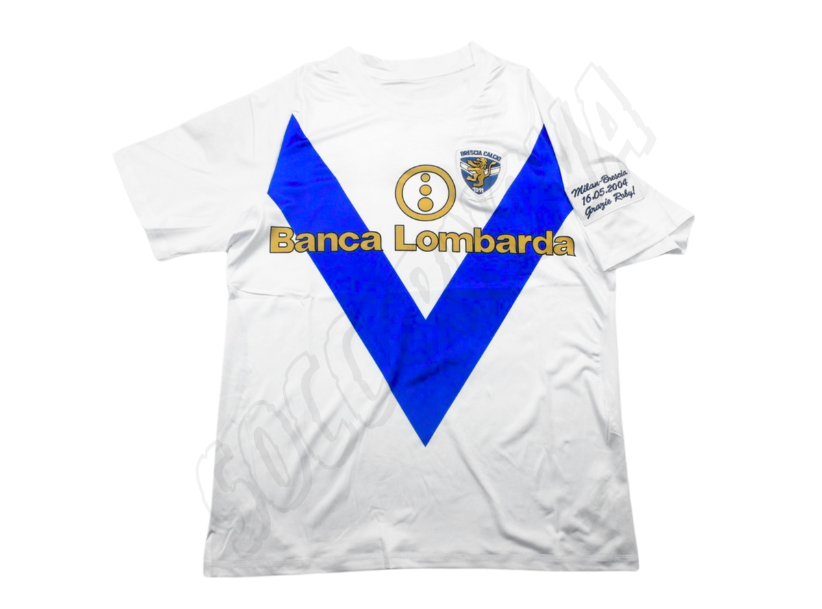 Brescia 2003/04 Camiseta de despedida de Baggio Visitante