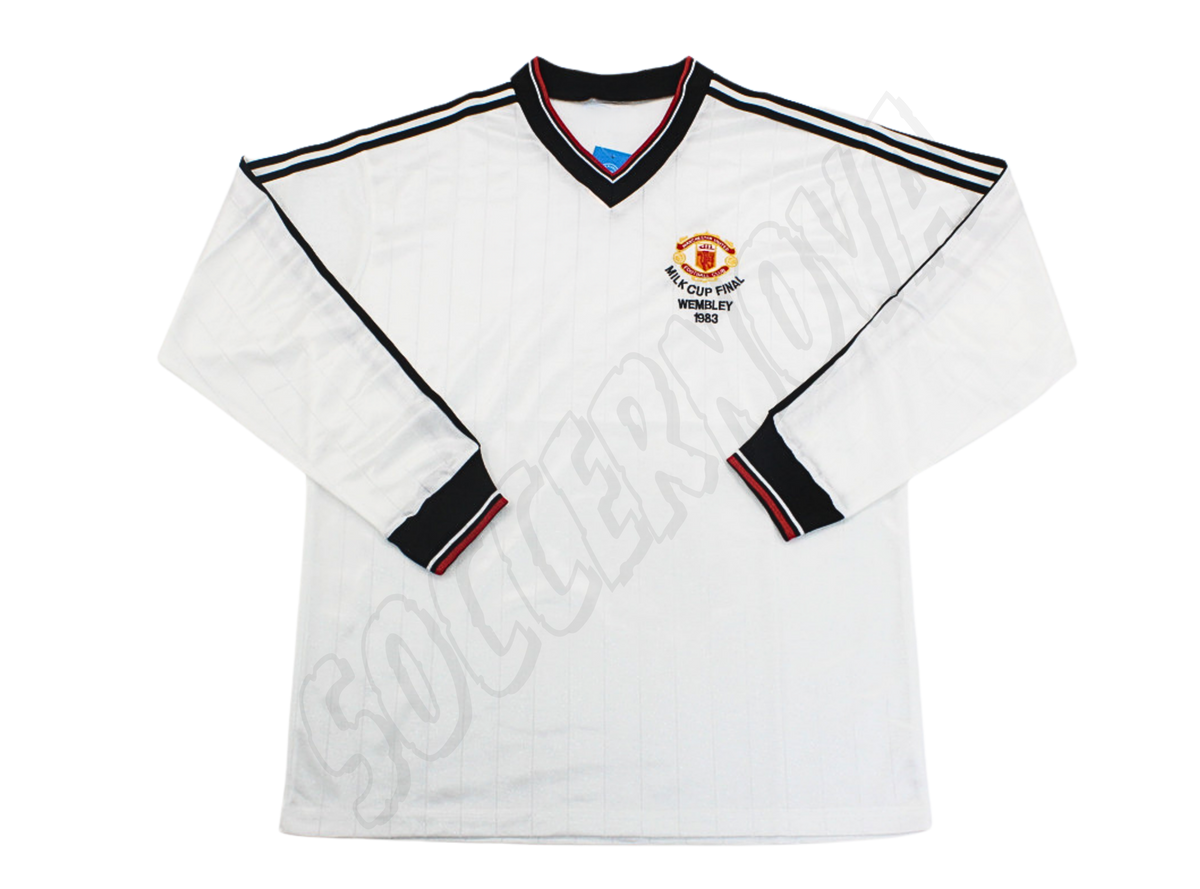 Camiseta de Manga Larga Visitante del Manchester United de la Final de la Milk Cup de 1983