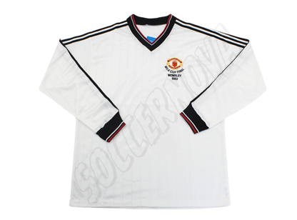 Camiseta de Manga Larga Visitante del Manchester United de la Final de la Milk Cup de 1983