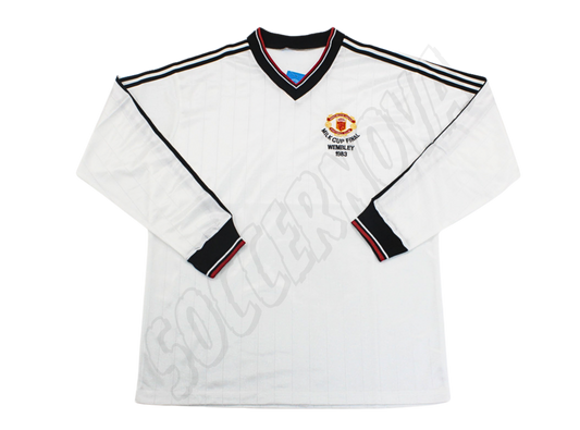 Camiseta de Manga Larga Visitante del Manchester United de la Final de la Milk Cup de 1983