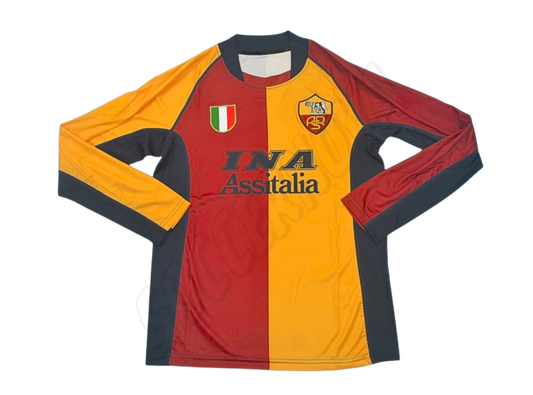 Camiseta Local Manga Larga AS Roma 2001/02 UCL