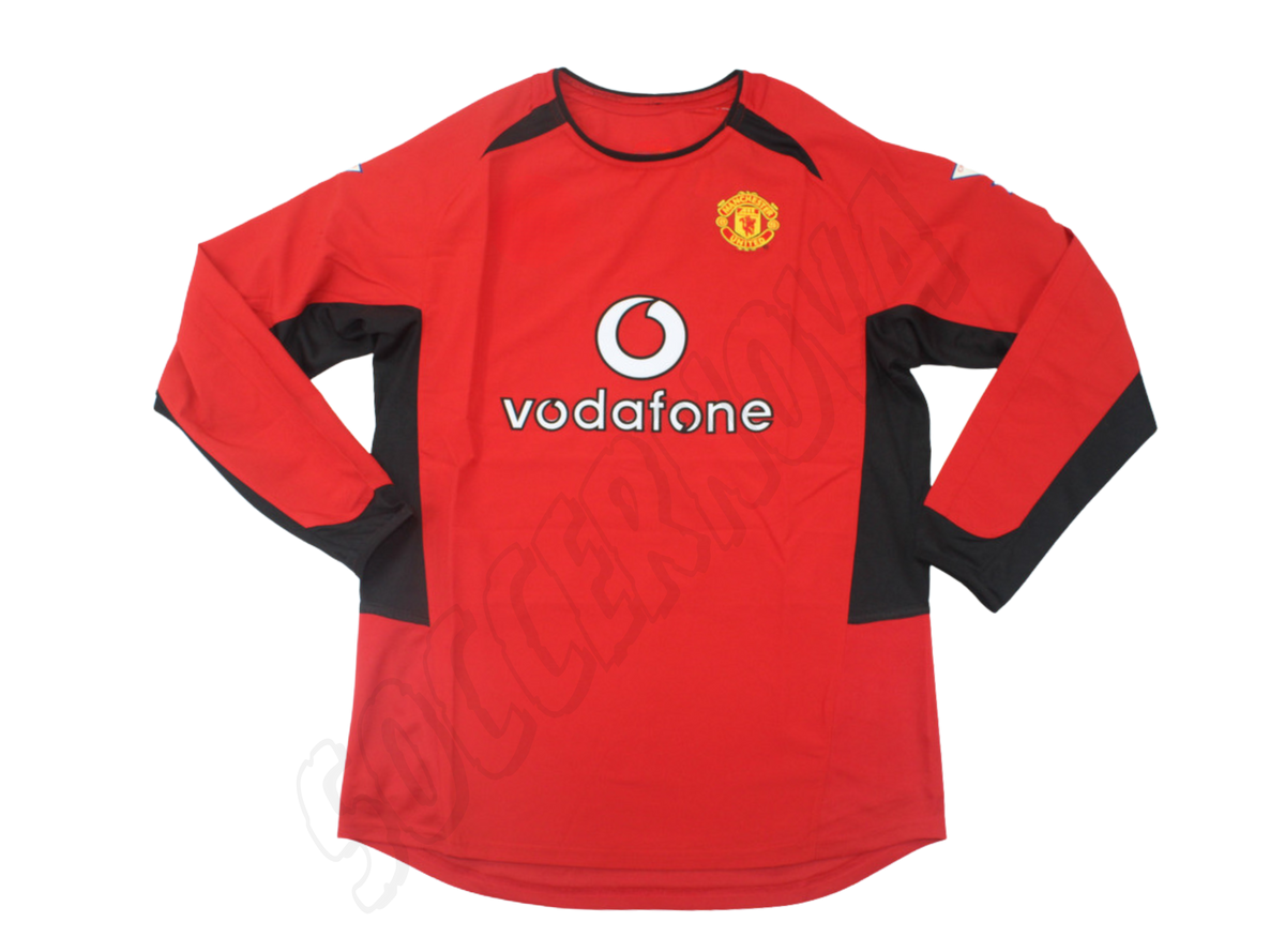 Camiseta de Local de Manga Larga Manchester United 2002/04