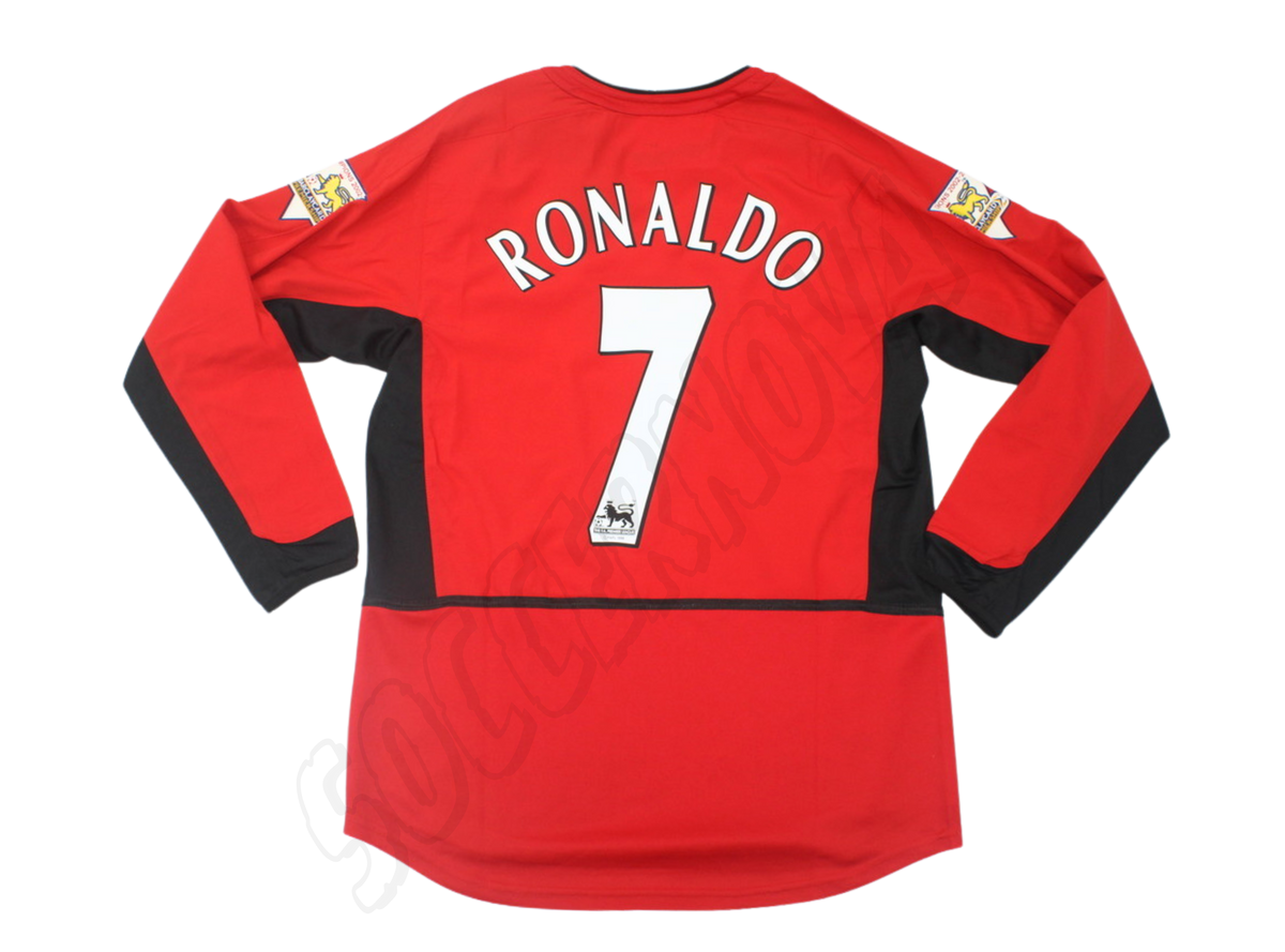 Camiseta de Local de Manga Larga Manchester United 2002/04