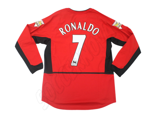 Camiseta de Local de Manga Larga Manchester United 2002/04
