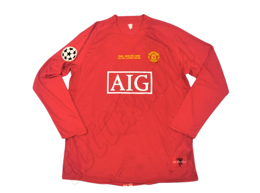 Camiseta de casa de manga larga del Manchester United de la final de la UCL 2007/08